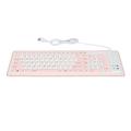 Foldable Silicone Keyboard 103 Keys USB Wired Silicon Foldable Waterproof Mute Fadeless Foldable Keyboard for PC Laptop Pink