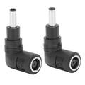 2pcs DC Angle Adapter Connector 0.29x0.2in Round Jack to 0.18x0.12in Plug Elbow Chager Head for Dell / HP