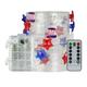 ESULOMP 4th of July Decorations Red White and Blue and Flag Hats Lights Remote Control String Plug in Indoor Outdoor String Lights Ideal for Any Patriotic Decorations & Independence Day Decor