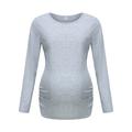 Jacenvly Ladies Fashion Solid Color Long Sleeve Pregnant Woman Casual Clothe Top New Year Gift Birthday Gifts for Women Clearance Items for Women