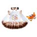 Tosmy Toddler Baby Kids Girl Romper Pumpkin Tulle Romper Dress Shoes Hairband Set Outfits Baby Clothes