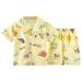 Toddler Boys Girls Short Sleeve Clothing Children Kids Pajamas Cartoon Dinosaur Banana Sleepwear Tops Shorts Outfits Toddler Boy Baby Gifts for Boys Custom Baby Boy Rompers