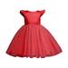 NIUREDLTD Flower Girl Dress Toddler Girls Dress Performance Dress Party Dress Bow Mesh Skirt Princess Dress Flower Girl Dresses Wedding Party Princess Dress Pageant Gown For Toddler Grils Red Size 110