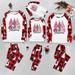 Aboser Funny Family Christmas Pajamas Matching Sets 2023 Pink Christmas Tree Cute Top and Plaid Pants Two Piece Outfits Family Matching Pajamas