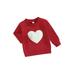 Bmnmsl Heart Sequins Fall Sweatshirt Long Sleeve Crew Neck Hoodie for Baby