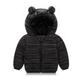 Stamzod Boys Girls Hooded Down Jacket Winter Warm Coat Clearance Kids Jacket Puffer Solid Color With Ear Hoodie Down Coats Fashion Long Sleeved Baby Outerwear With Zipper 12M-5Y