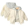 Esaierr Girls Boys Hooded Leather Jackets Padded Faux Leather Zipper Coats Clothes for 9M-9Y