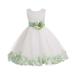 Ekidsbridal Ivory Tulle Rose Petals Junior Flower Girl Dress Pageant Mini Bridal Gown Christening Formal Evening Wedding 302T 2