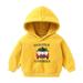 Virmaxy Christmas Toddler Baby Boys Girls Cute Hoodies Gnome Car Printed Letter Graphic Hoodies Long Sleeve Pullover Plush Sweatshirt with Robbie Cuffs For The Baby Christmas Gifts Yellow-B 4T