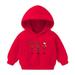 Virmaxy Christmas Toddler Baby Boys Girls Cute Hoodies Red Goblet Printed Antlers Felt Hat Graphic Hoodies Sweatshirt Long Sleeve Pullover Plush Hoodies For The Baby Christmas Gifts Red-A 2T