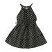 Girls Cute Dresses Holiday Playwear For Little Girls Polka Dot Print Summer Sleeveless Tucked Waist Bow A Swing Fashion Playwear Dres Black A