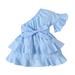 Toddler Baby Girl s Dailywear Summer Casual Fashion Cute Sleeveless Round Neck Blue Striped A-Line Dress Party Princess Dresses Elegant Soft Outwear