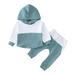 NIUREDLTD Kid Fall Winter Sweatsuits Set Toddler Boys Winter Long Sleeve Patchwork Colour Hoodie Tops Pants 2PCS Outfits Clothes Set Hoodies and Joggers Outfit B 80