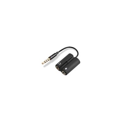 Sharkoon Audio-Adapter 4-poliger Mini-Stecker M bis Mini-Phone Stereo 3,5 mm W 3.5-mm-Klinkenstecker 12 kabel