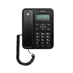 Motorola CT202 Schwarz Schnurtelefon, 10 Speicher, Freisprechen, Musik, Anrufer-ID, Wahlwiederholung – Schwarz Image