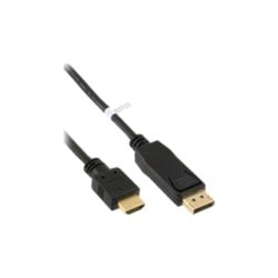 InLine DisplayPort zu HDMI Konverter Kabel schwarz 2m Adapterkabel 2 m Image