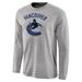 Men's Ash Vancouver Canucks Team Primary Logo Long Sleeve T-Shirt