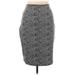 Express Casual Pencil Skirt Knee Length: Gray Bottoms - Women's Size X-Large