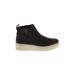 TOMS Ankle Boots: Black Solid Shoes - Women's Size 9 - Round Toe