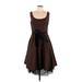 Banana Republic Cocktail Dress - Party Scoop Neck Sleeveless: Brown Solid Dresses - Women's Size 12 Petite