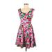 Milly for Design Nation Casual Dress - A-Line: Pink Print Dresses - Women's Size 6