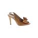 Stuart Weitzman Heels: Tan Solid Shoes - Women's Size 8 - Peep Toe