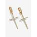 Women's Crystal Cross Goldtone Drop Earrings, 42X18Mm by PalmBeach Jewelry in Gold