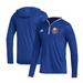 Men's adidas Royal New York Islanders Team Long Sleeve Quarter-Zip Hoodie T-Shirt