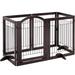 Espresso 6-Panel Pet Gate, 0.7" L X 24" W X 33.5" H, Medium, Brown