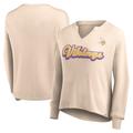 Leichtes langärmliges Damen-T-Shirt mit Fanatics-Markenlogo der Minnesota Vikings Go For It Notch Neck Waffle Knit