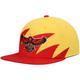 Mitchell & Ness Atlanta Hawks Hardwood Classics Sharktooth Snapback-Mütze für Herren, gelb/rot