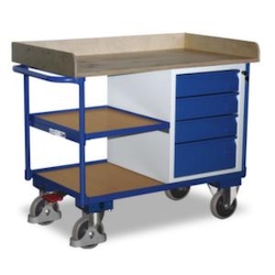 VARIOfit Schrankwagen, Tragl. 400kg, 3 Etage(n), Ladefl. LxB 1125x625mm, RAL5010 Image