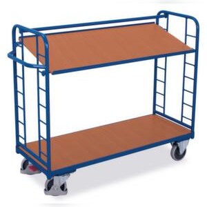 VARIOfit Etagenwagen, Tragl. 400kg, 2 Etage(n), Ladefl. LxB 1570x635mm, Holzböden, neigbar Image