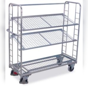 VARIOfit Etagenwagen, Tragl. 400kg, 3 Etage(n), Ladefl. LxB 1570x635mm, Drahtgitterböden Image