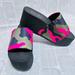 Jessica Simpson Shoes | Jessica Simpson Faille Pink Green Black Camo Platform Wedge Sandals Sz 7 | Color: Black/Pink | Size: 7