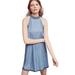 Anthropologie Dresses | Anthro Cloth & Stone Blue Ombre' Chambray Mock Neck Sleeveless Mini Dress Small | Color: Blue | Size: S