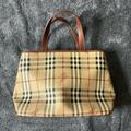 Burberry Bags | Authentic Burberry Haymarket Coated Canvas Handbag | Color: Brown | Size: Os
