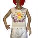 Disney Tops | Disney Winnie The Pooh + Piglet Too Cropped Tank Top Embroidery Size Xl Nwot | Color: Cream | Size: Xl