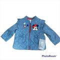 Disney Jackets & Coats | Disney Denim Full Zip Minnie Mouse Jacket Nwt 6-9 Months Blue Baby Girl | Color: Blue | Size: 6-9mb