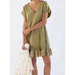 Anthropologie Dresses | Anthropologie Daily Practice Solana Ruffled Tunic Dress Womens Medium Green Boho | Color: Green | Size: M