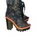 Jessica Simpson Shoes | Jessica Simpson Camo Open Peep Toe Chunky Heel Boots Womens Size 6 Lizzah New | Color: Green/Orange | Size: 6