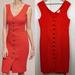 Anthropologie Dresses | Anthropologie Maeve Quilted Button Midi Sheath Dress Red Orange Large | Color: Orange/Red | Size: L