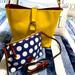 Dooney & Bourke Bags | Dooney And Bourke Yellow Shoulder Bag With Blue Polka Dot Crossbody! | Color: Yellow | Size: Os