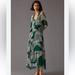 Anthropologie Dresses | Anthropologie The Marais Printed Chiffon Maxi Dress | Color: Green/White | Size: M