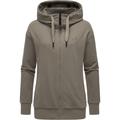 Kapuzensweatjacke RAGWEAR "Yodis Zip", Damen, Gr. 4XL (48), braun, Sweatware, Obermaterial: 70% Baumwolle, 30% Polyester, casual, bequem hüftbedeckend, hoch geschlossener Ausschnitt, Langarm Ärmel ohne Ärmelschlitz Rippbündchen, Sweatjacken, weicher...