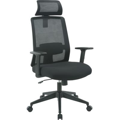 Bürostuhl INOSIGN "Tallard, Mesh Schreibtischstuhl, ergonomische Ausstattung", schwarz (schwarz, schwarz), B:68cm H:114cm T:68cm, Stühle, verstellbare Kopfstütze, Lumbalstütze & Armlehnen Image