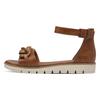Riemchensandale MARCO TOZZI, Damen, Gr. 42, braun (cognac), Lederimitat, modisch, Schuhe, Keilabsatz, Sommerschuh, Sandalette, mit Zierkette Ton in Ton