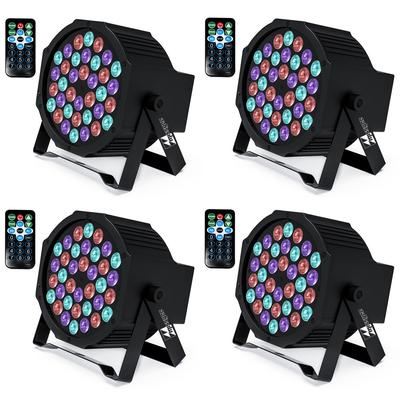 36 RGB LED DJ Stage Uplight -DMX Control Sound Activated with Remote Control and 9 Modes LED