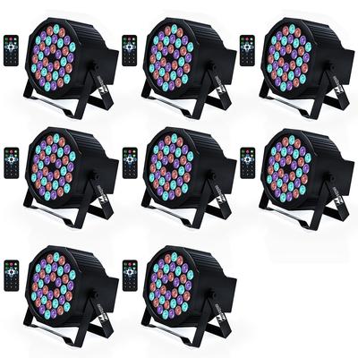 36 RGB LED DJ Stage Uplight -DMX Control Sound Activated with Remote Control and 9 Modes LED