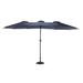 15-foot Rectangular Crank Double-sided Outdoor Market Umbrella Patio Umbrella with Base Included